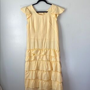 Vintage Handmade Yellow Ruffle Dress